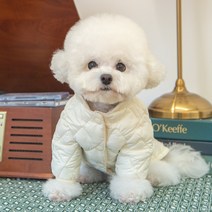 퍼피아 반려동물 초경량 누빔 퀼팅 패딩 점퍼 JM1941, 아이보리