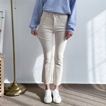 헤이진 여성용 투버튼 인밴딩 부츠컷 팬츠