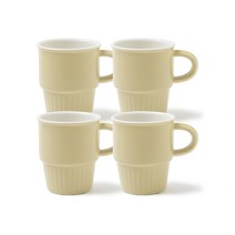 쓰임 비스트로 머그 375ml, 4개, 소이옐로우