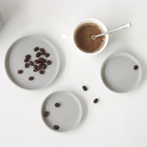 에이드엘 써클 실리콘 트레이 세트 실버그레이, 1세트, 트레이 + 미니트레이 2p