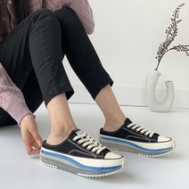 프리센스 여성용 투명 키높이 스니커즈뮬 4cm