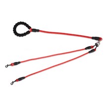 도그웨그 강아지 멀티 로프 리드줄 2in1, 빨강