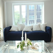 까사재클린 고탄력 와플 생활 방수 소파커버, 네이비