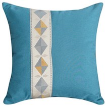 앤티크 다이아몬드 라인 쿠션, 블루