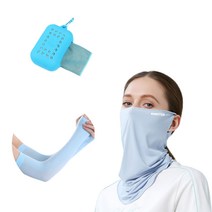 몬스터 아이스 마스크 + 토시 + 타월 세트, 블루