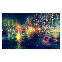 핀투 도시의 빛 미니 플라스틱 직소퍼즐 PO1000-H2380, 혼합색상, 1000피스