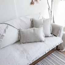 에이홉 플라워 패턴 프릴 소파 패드