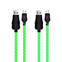 디씨네트워크 LED 5핀 고속충전 케이블 2p, 그린, 50cm