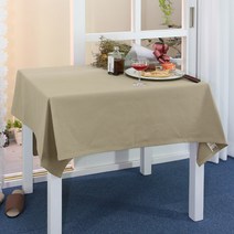 나산데코 면 테이블커버, 우드베이지, 6인용(210 x 140 cm)