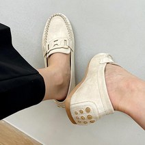 코나블루 여성용 체인디자인 장식 스웨이드 로퍼 1cm DT3150