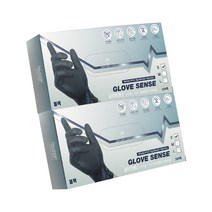 글러브센스 니트릴 PVC 합성 장갑 블랙 S, 100개입, 소(S), 2개