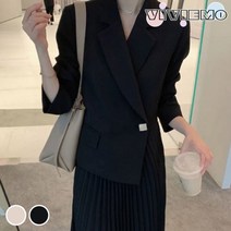 비비에모 언발란스 정장재킷 플리츠 스커트 투피스 세트 00600