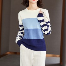 레몬소울 여성용 로농 배색 컬러 포인트 니트