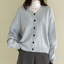 슈가펀 여성용 리슨트 램스울 브이넥 가디건