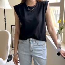 세컨그라운드 여성용 슬라브 코튼 캡 티셔츠