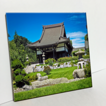 HTP 타일 C422 일본의 신사와 녹색정원 액자, 소성 타일