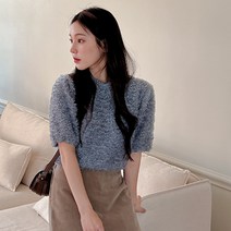 엔비룩 여성용 눈꽃 하프 니트