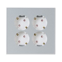 제일ELC 4구 콘센트 화이트 + 실버, 1개