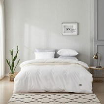 구스앤홈 구스온 폴란드 이불속통 + 수피마 100수 면 이불커버 + 베개커버 세트 간절기용 K(220 x 240 cm) 550g