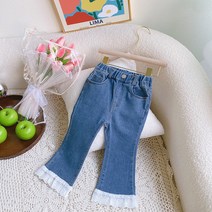 아르베 여아용 포니 레이스 스판 밴딩 청바지