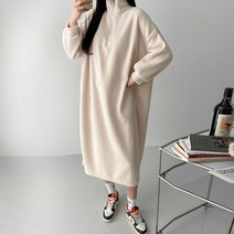 보리맘 후리스 아노락 빅사이즈 롱 임부복 원피스 K703