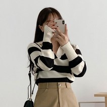 에이와비 여성용 단가라 오픈 카라 니트