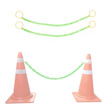 동광세이프티 8mm 형광색 칼라콘 체인 걸이대 2m x 3p + 고리 2p 세트, 1세트