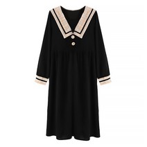 마켓에이 체크 카라 버튼 임부 드레스