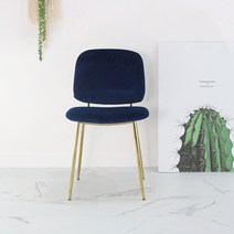 힐스 인테리어 디자인 골드벨벳 카페 화장대 식탁의자, 네이비