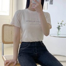 플랜데이 여성용 벨벳 블로썸 데일리 반팔 티셔츠