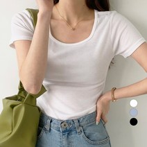 바블링브룩 여성용 스퀘어 넥 슬림 반팔 티셔츠