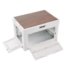 KEEP 캠핑 다용도 멀티 오픈형 폴딩 박스 60L, 화이트, 1개