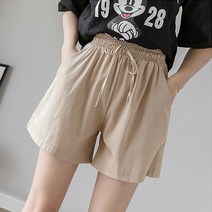 여성용 제다 스트링 밴딩 4부 팬츠