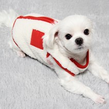 도기코디 강아지 후리스 조끼 점퍼, 빨강