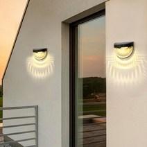 트리 LED 오로라 태양광 벽부등 2p, 블랙(등), LED(웜색)