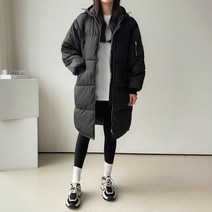 세컨그라운드 여성용 후드 롱 패딩