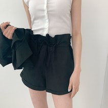 여성용 글로어 스트랩 롤업 린넨 팬츠 PT7446K14