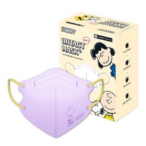 아임리얼 스누피 언택트 플러스 마스크 주니어, 라일락 퍼플, 30개입, 1개