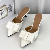 코나블루 여성용 리본 스틸레토 뮬 5.5cm DT3004