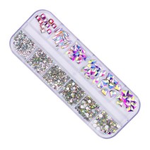 메이브라운 유리네일 크리스탈 풀스톤 네일파츠, 1개, AB믹스