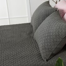 천솜이 60수 아사 면 워싱 누빔 피그먼트 이불 겸 침대 패드, 차콜