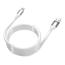 마그네틱 고속충전 USB-라이트닝 8핀 2세대 충전 케이블, 1m, 화이트