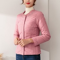 마켓A 여성용 슬림 로즈자수 경량패딩