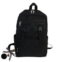 심플 대용량 데일리 백팩 + 가방고리 세트 HL157