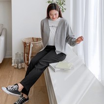 로미스토리 여성용 빅사이즈 소매 핀턱 가디건