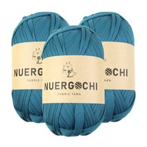 JSTrading 누에르고치 패브릭 얀 뜨개실 100g x 3p, 19 블루 그린, 30m