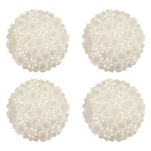 대한몰 북유럽 플라워 식탁 테이블 매트 4p, 로즈 골드, 38 x 38 cm