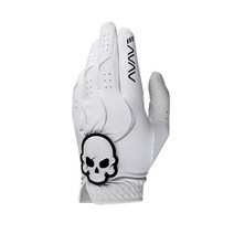 어베이브 남성용 스컬로고 칼라 왼손 골프장갑, 화이트