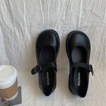 스타 여성용 동글 메리제인 로퍼