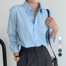 무드인더 여성용 스탠다드 데일리 컬러 무지 셔츠